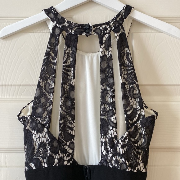 Sequin Hearts Black & Ivory Size 7 Juniors Mini Dress - Picture 4 of 11